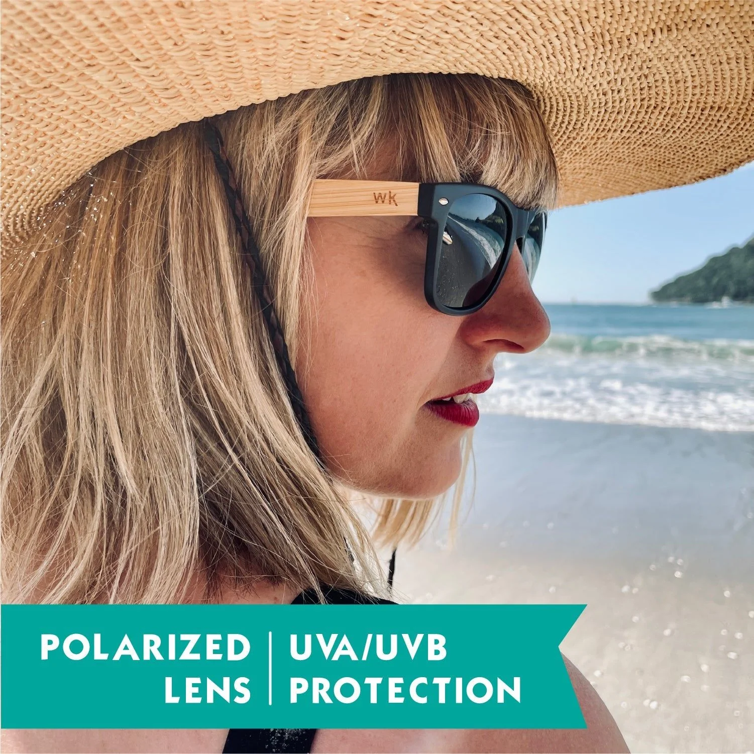 Bamboo Sunglasses Polarised for Men and Women - Black - Image 5