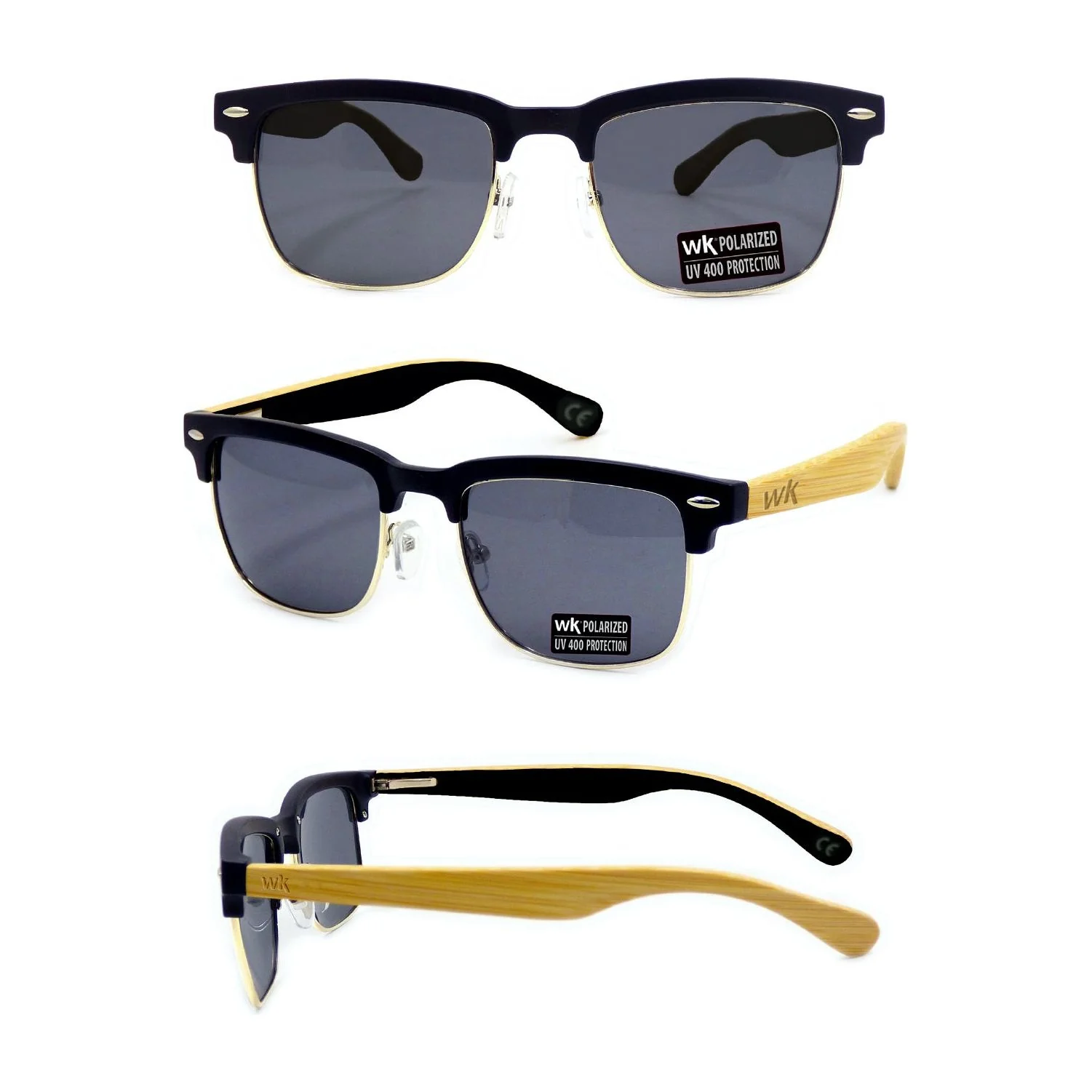 Bamboo Sunglasses Polarised for Men and Women - Club Master - Image 3