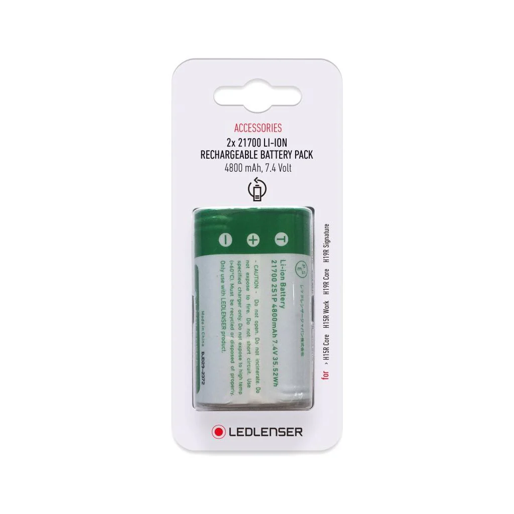LEDLenser Spare 2x 21700 Rechargeable Battery Pack for H15R/H19R