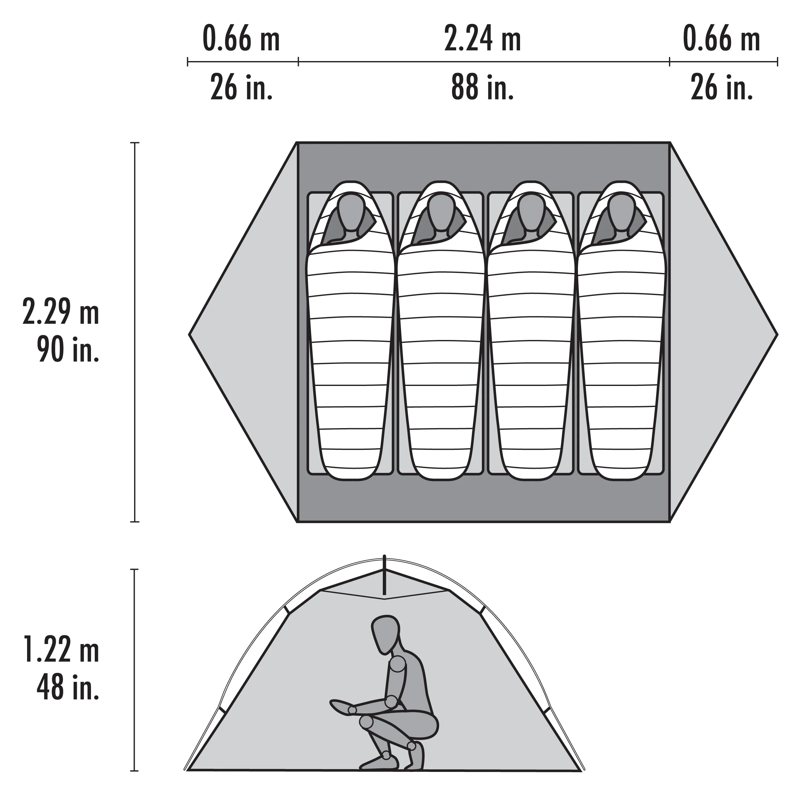 MSR Elixir 4 Person Hiking Tent with Footprint - Image 11