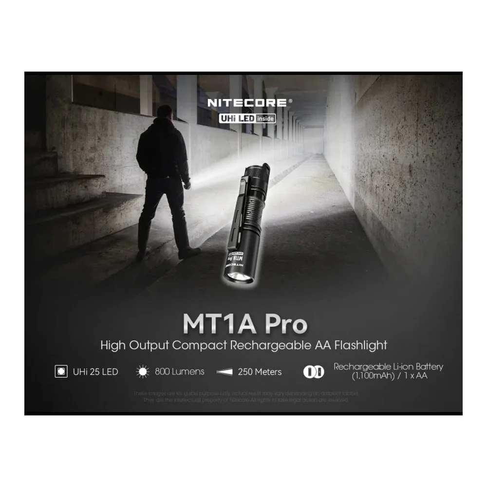 MT1A Pro Compact Rechargeable Flashlight (800 Lumens) - Image 6