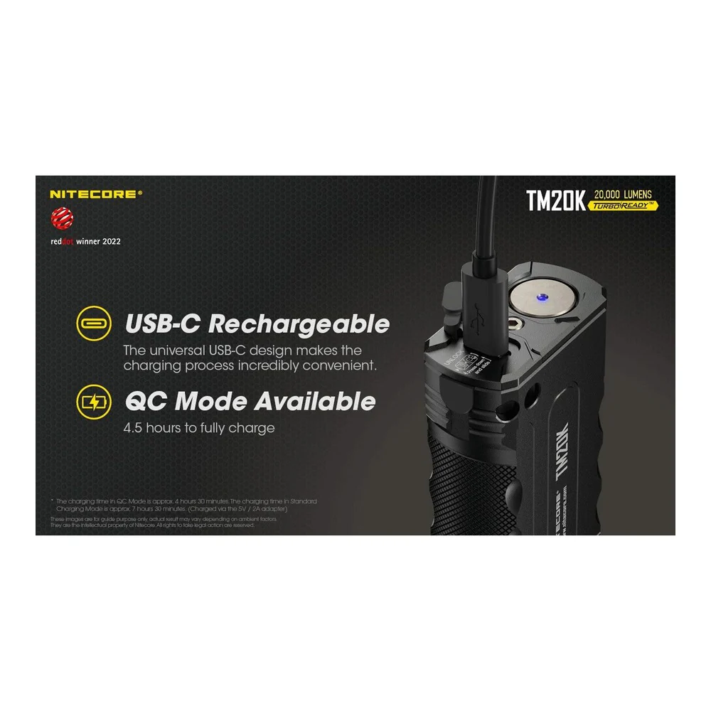 NITECORE TM20K 20,000 Lumens Rechargeable LED Torch - Image 6