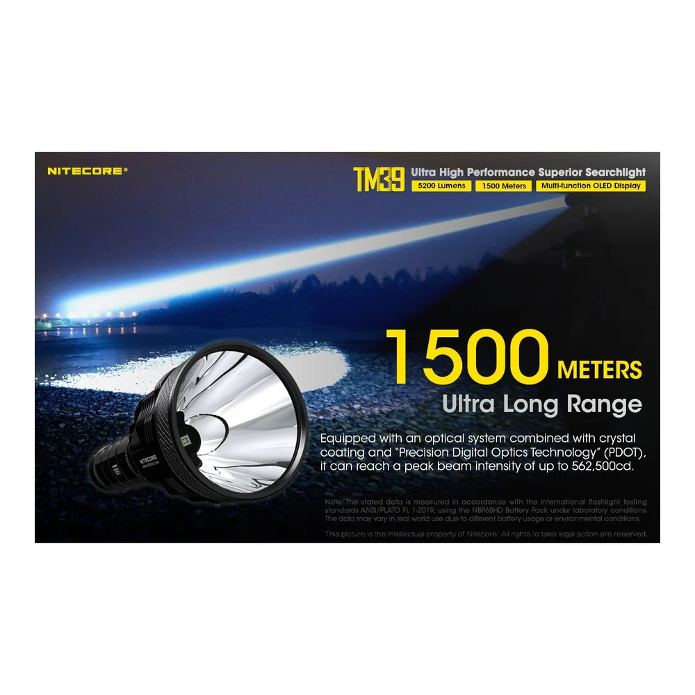 Nitecore TM39 5200 Lumen Long Throw Rechargeable Flashlight - Image 3