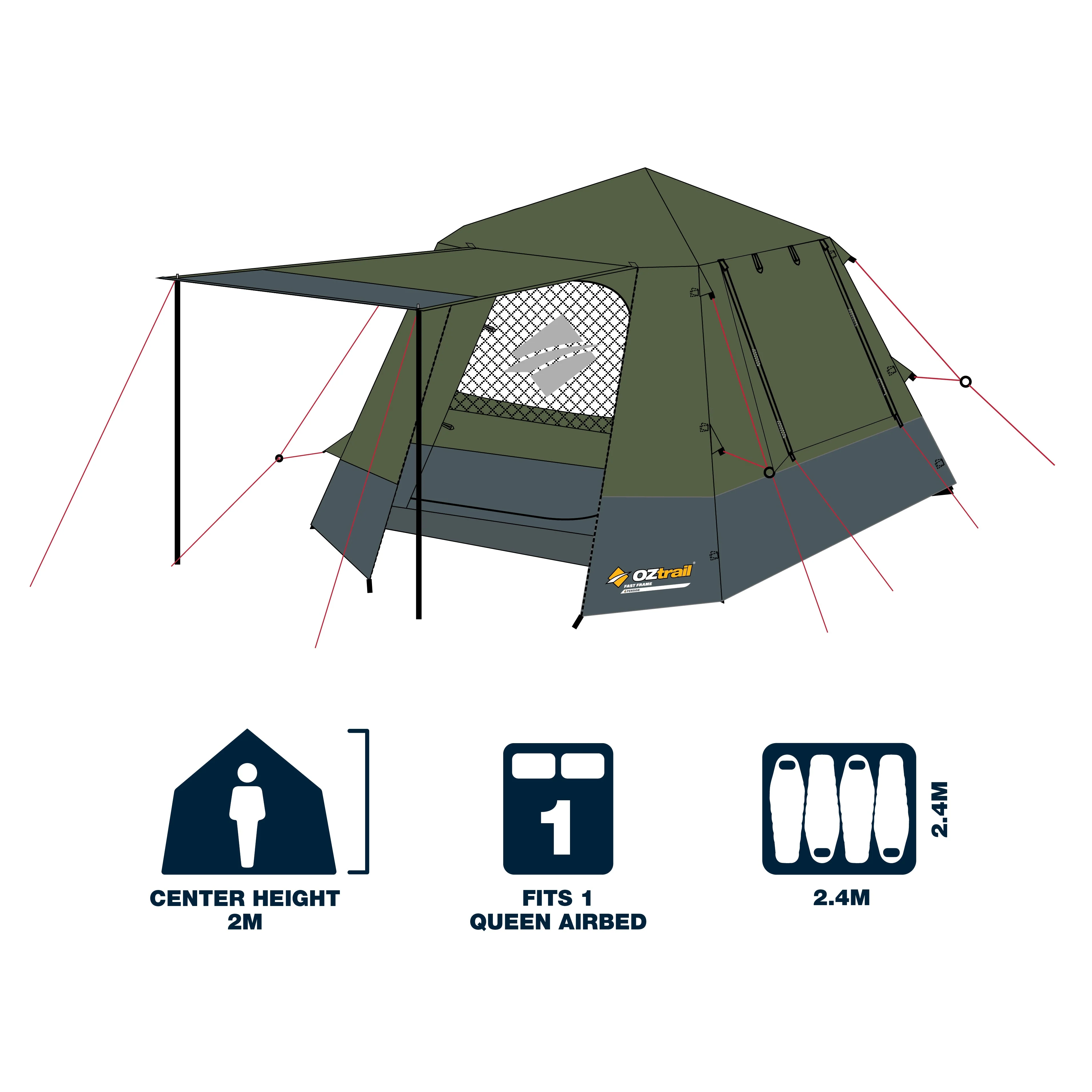 OZtrail Fast Frame 4 Person Tent - Image 4