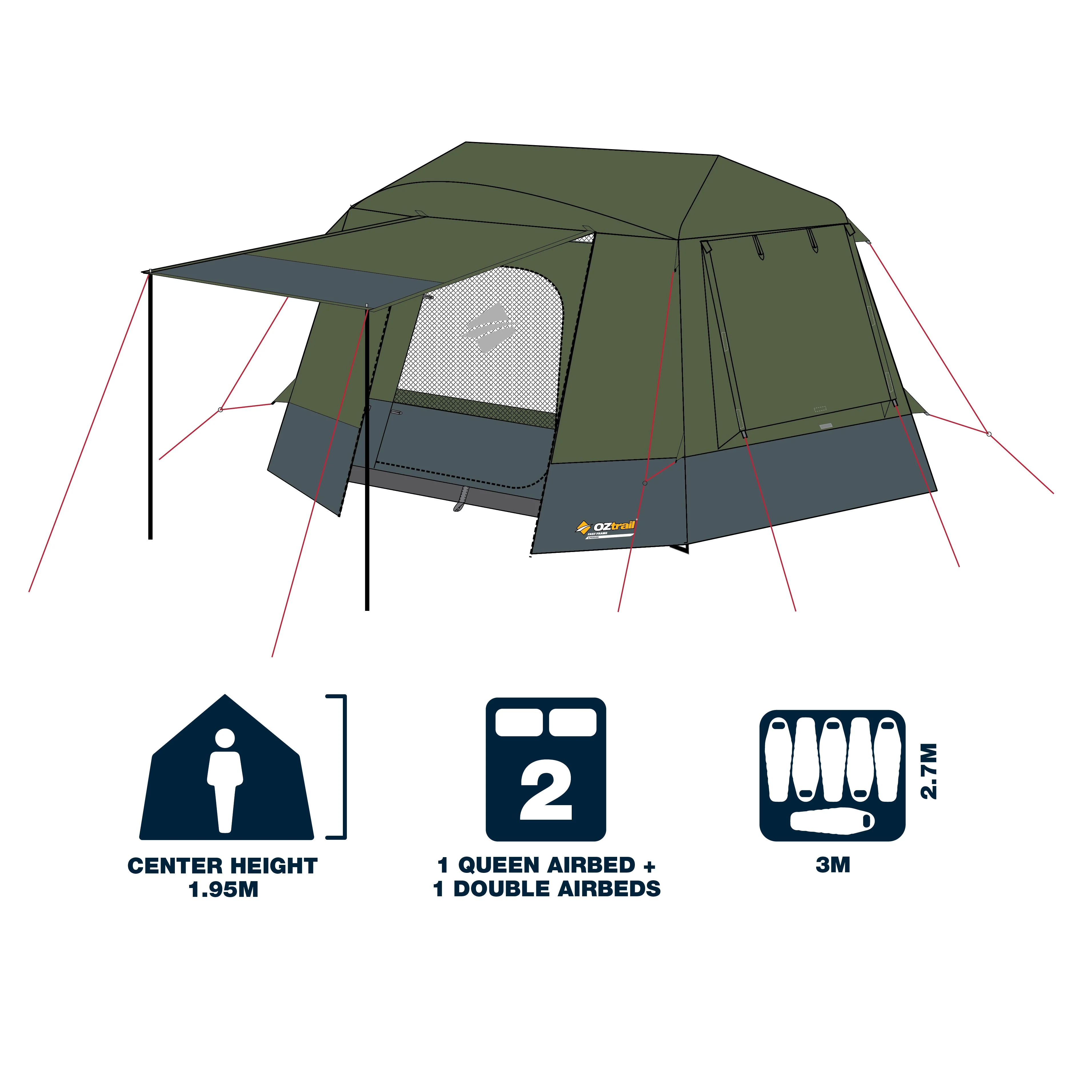 OZtrail Fast Frame 6 Person Tent - Image 4