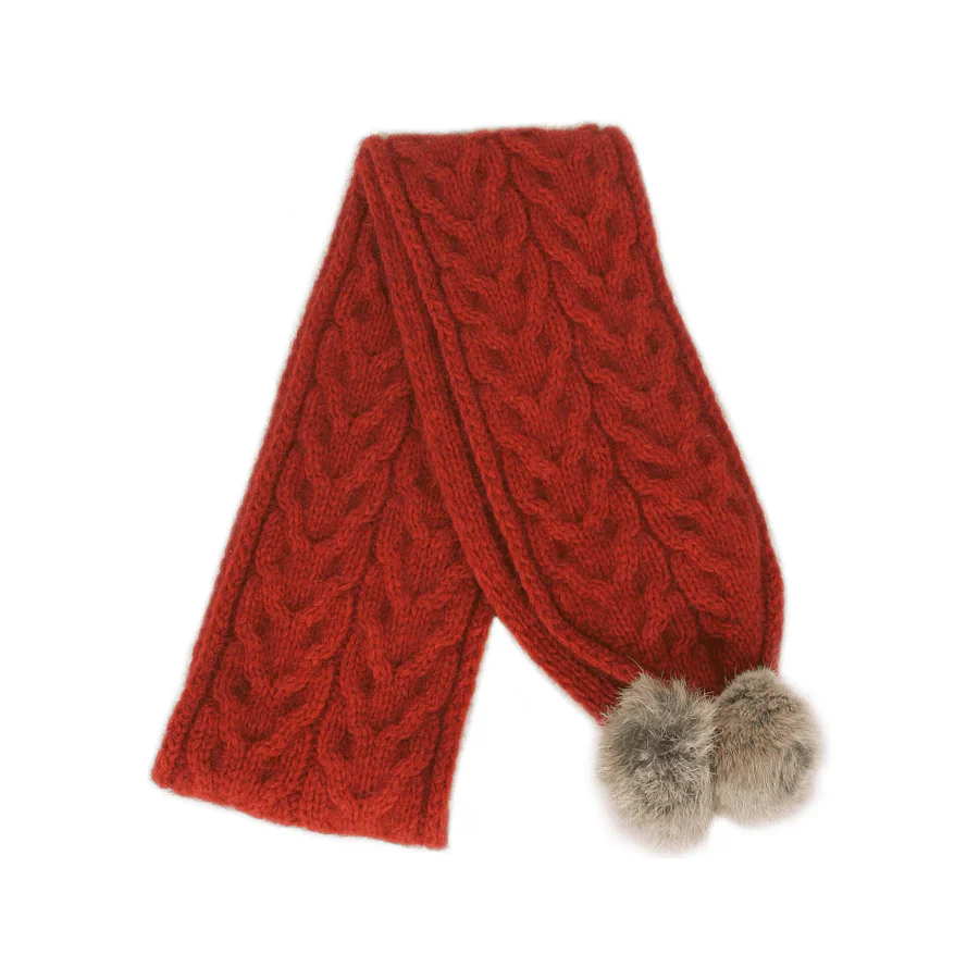 Possum Merino Cable Beanie with Pompom - Lothlorian Knitwear - Image 5