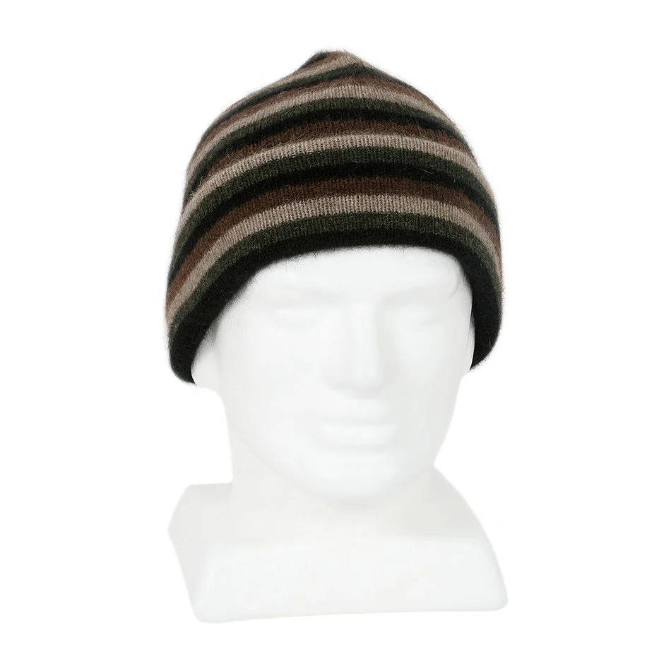 Possum Merino Multi Striped Beanie - Lothlorian Knitwear - Image 2