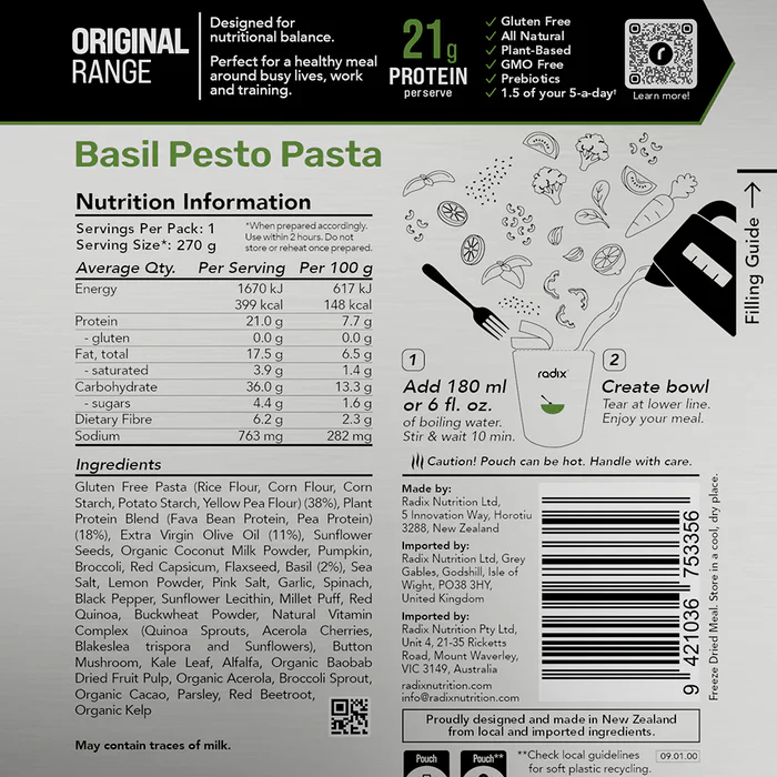 Radix Ultra 800 Plant-Based Basil Pesto Pasta - Image 2