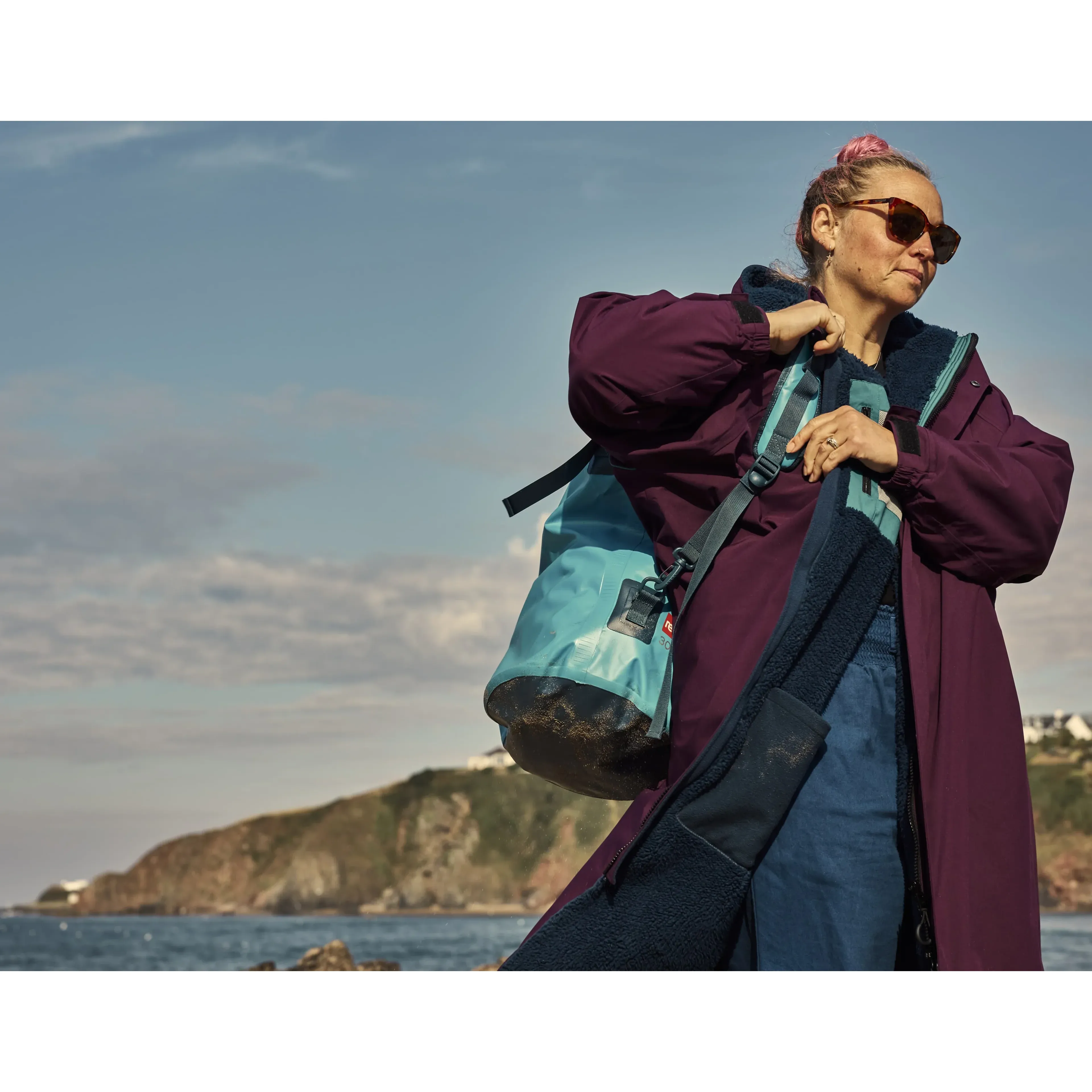 Red Paddle Waterproof Roll Top Dry Bag Backpack - Image 17