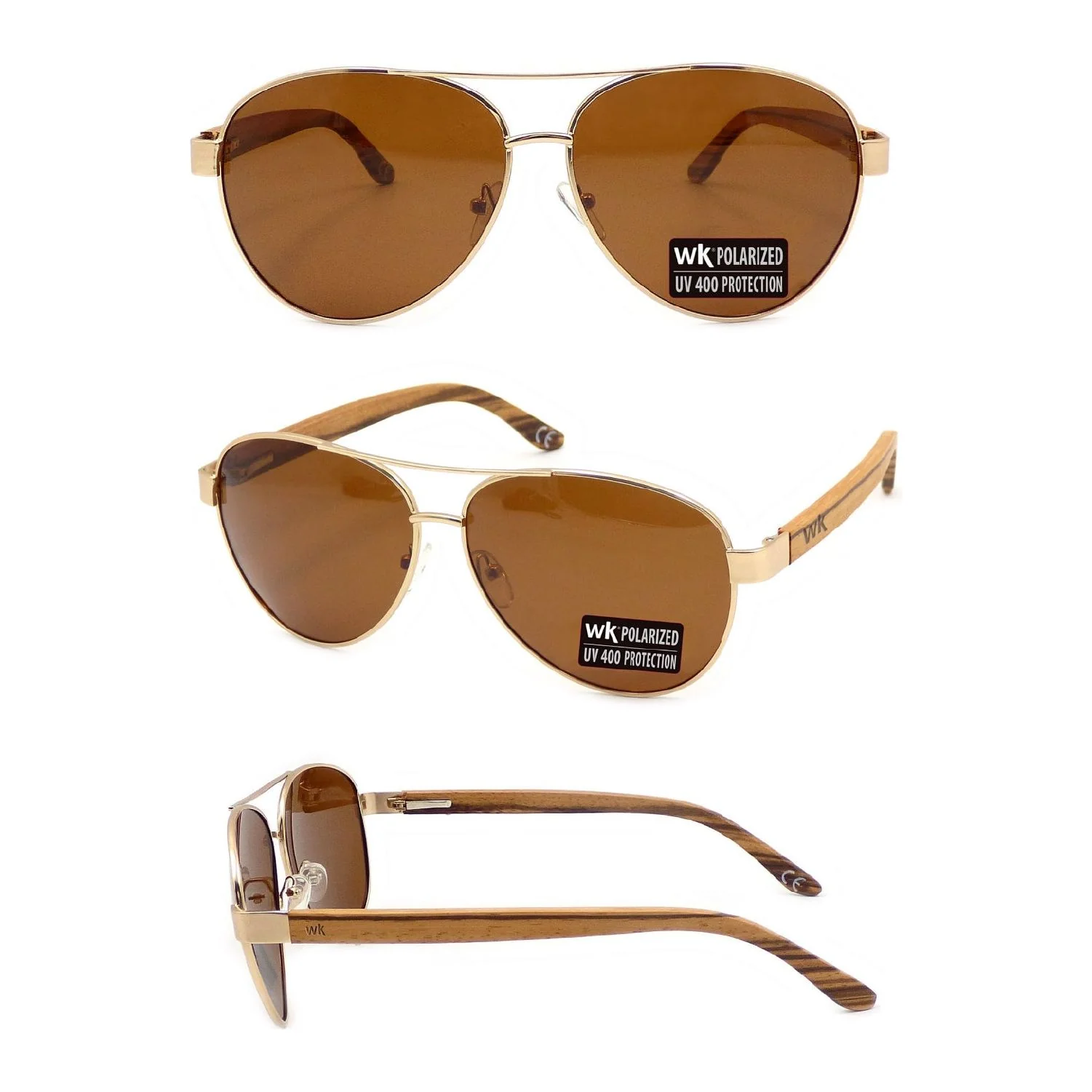 Wood Sunglasses Polarised for Men and Women - Aviator - Image 3