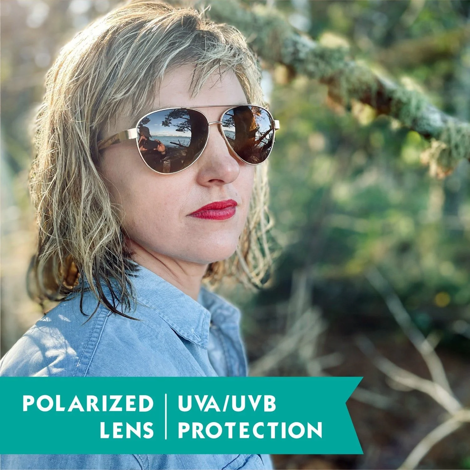 Wood Sunglasses Polarised for Men and Women - Aviator - Image 5