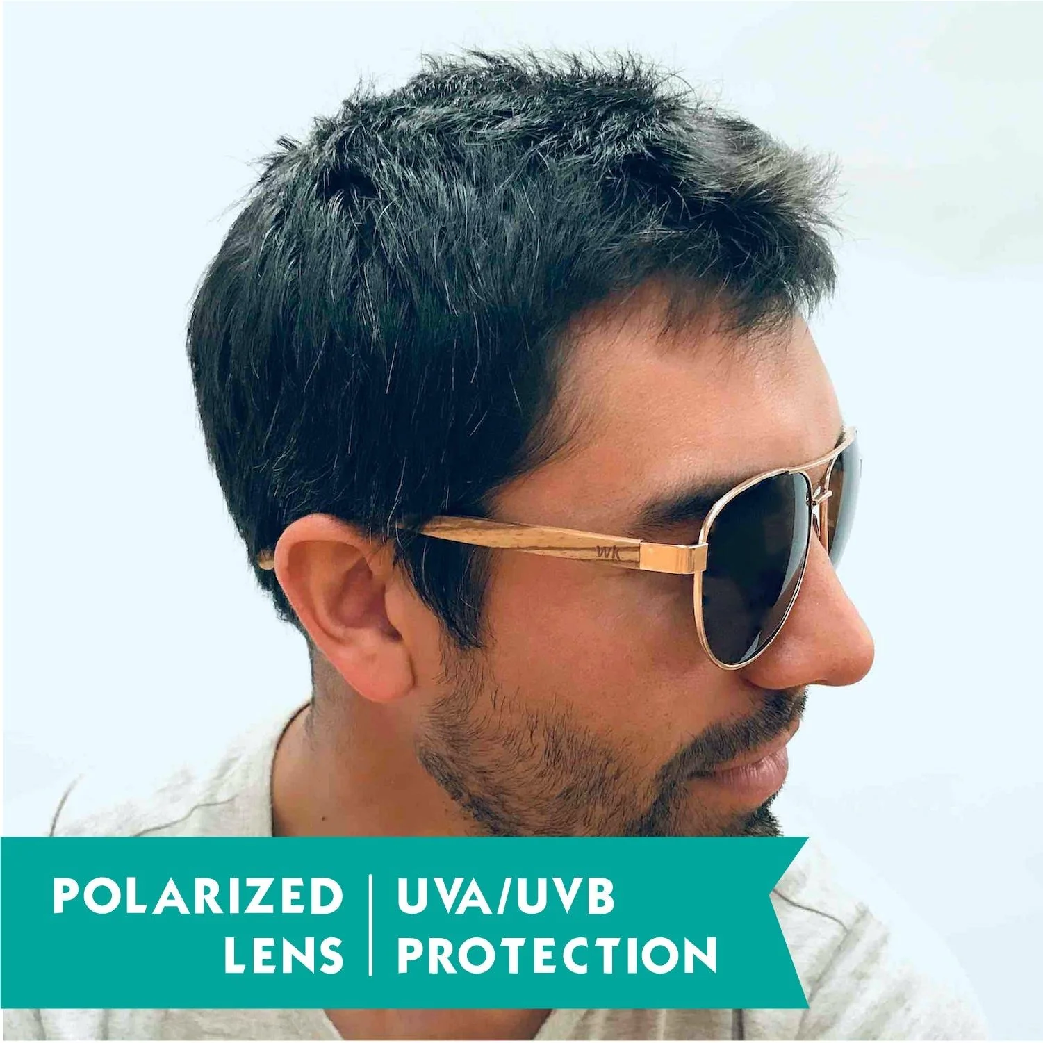Wood Sunglasses Polarised for Men and Women - Aviator - Image 6