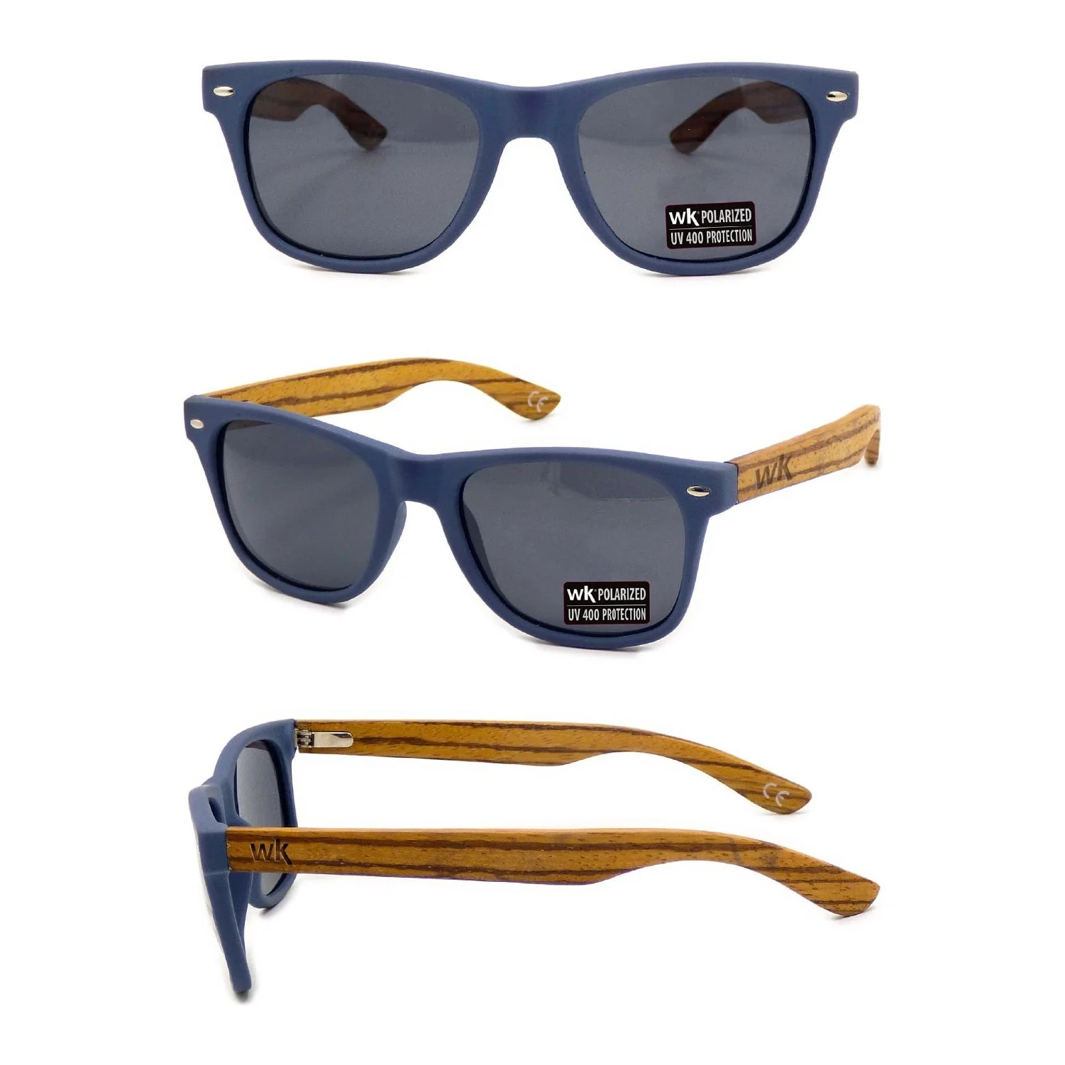 Wood Sunglasses Polarised for Men and Women - Dark Blue - Image 3