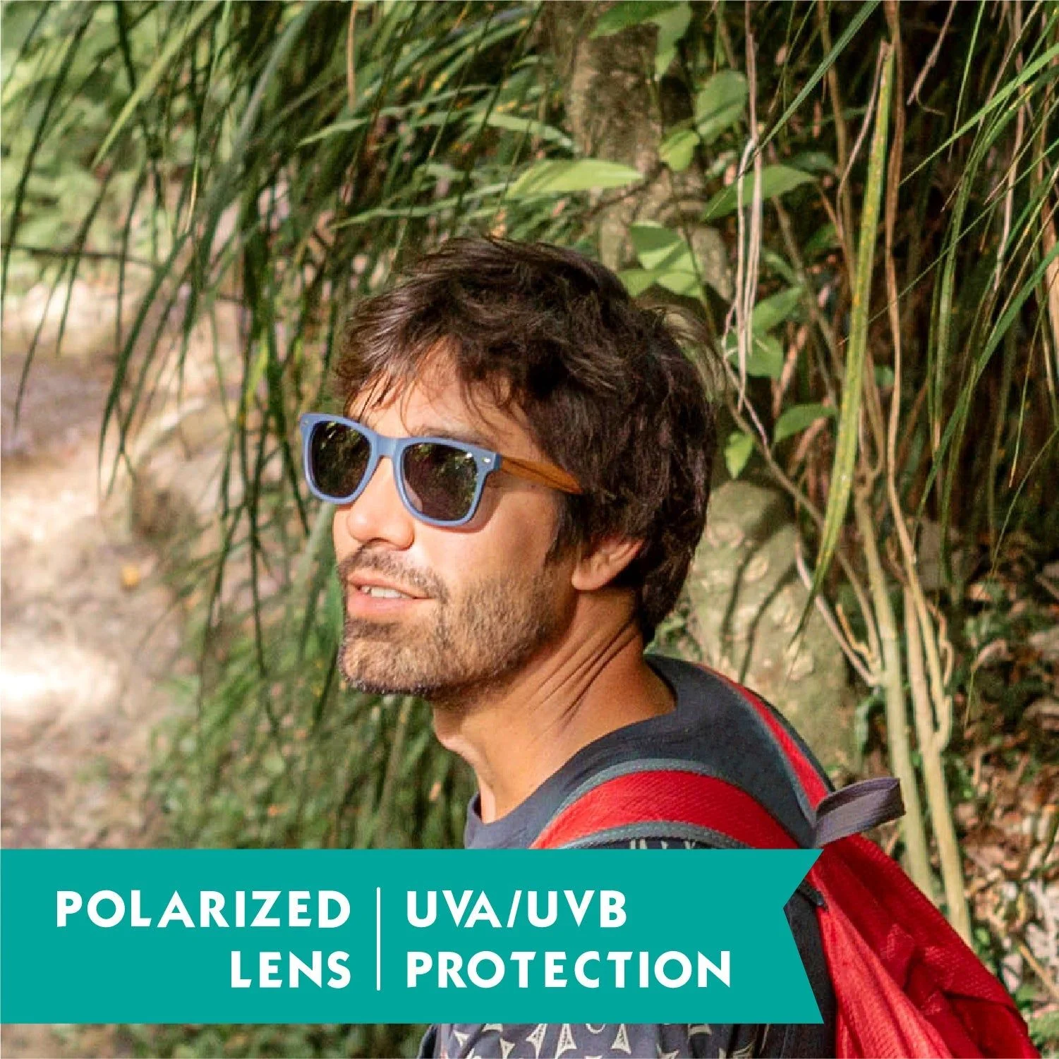 Wood Sunglasses Polarised for Men and Women - Dark Blue - Image 6