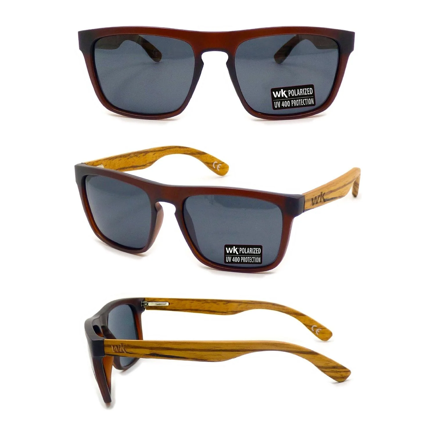 Wood Sunglasses Polarised for Men and Women - Dark Brown - Image 3
