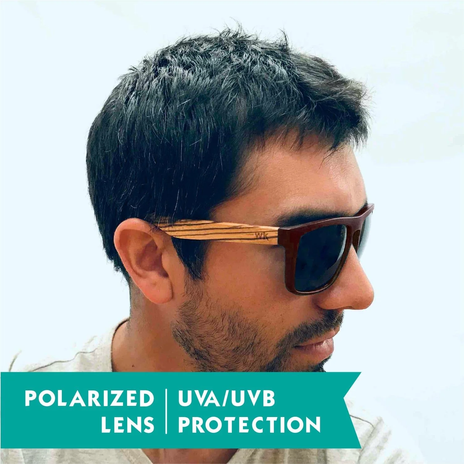 Wood Sunglasses Polarised for Men and Women - Dark Brown - Image 5
