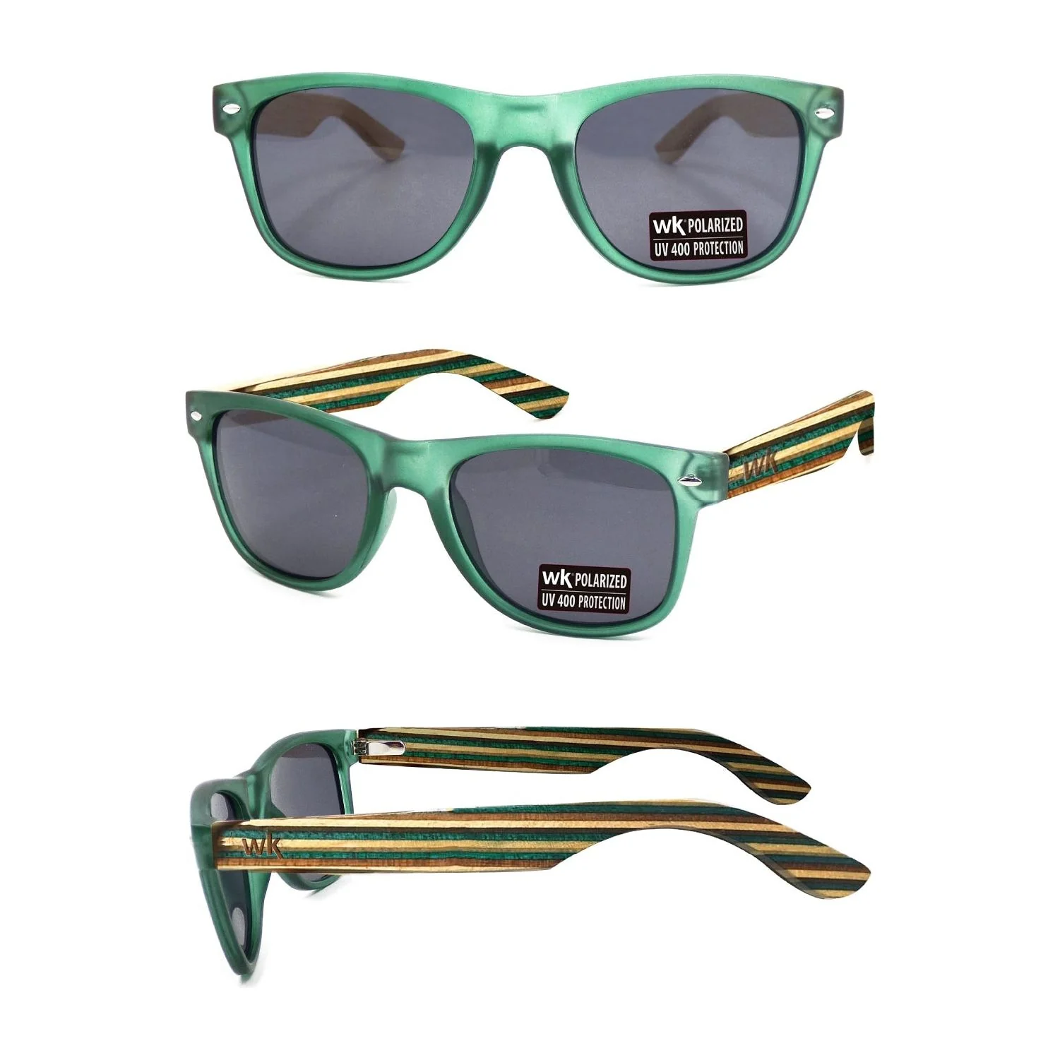 Wood Sunglasses Polarised for Men and Women - Dark Green - Image 3