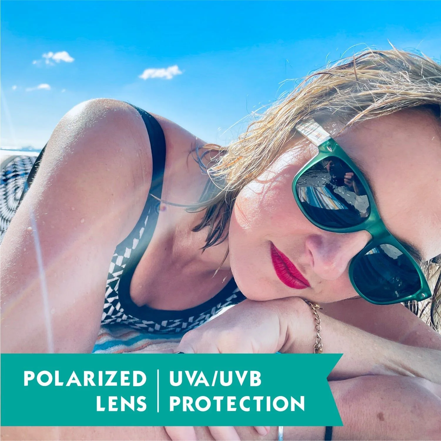 Wood Sunglasses Polarised for Men and Women - Dark Green - Image 5