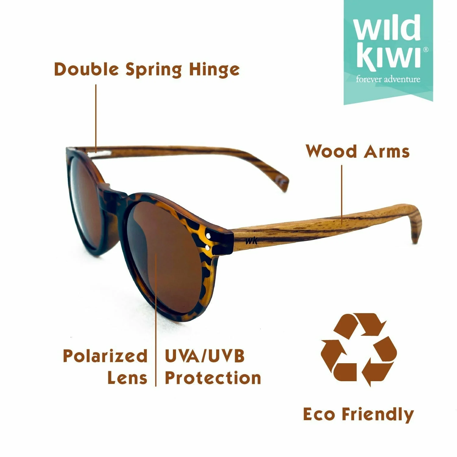 Wood Sunglasses Polarised for Men and Women - Tortoise Shell - Image 2